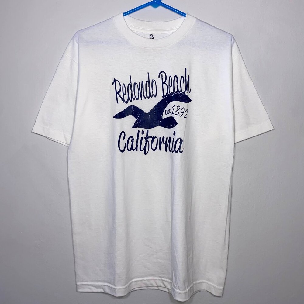 Redondo Beach California Graphic Tee Shirt White Medium NWOT